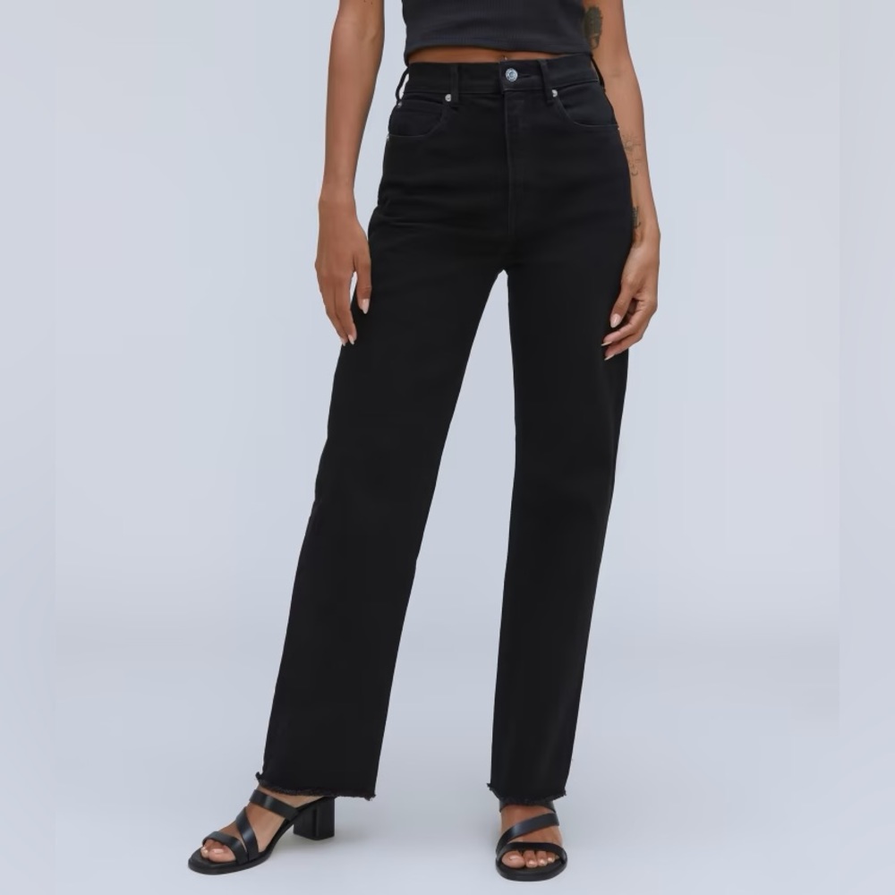 Everlane The Way High Jean in coal raw hem Size 30 Long NWT